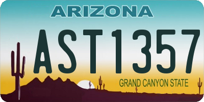 AZ license plate AST1357