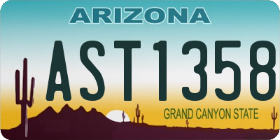 AZ license plate AST1358
