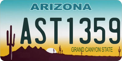 AZ license plate AST1359