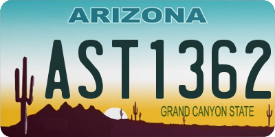 AZ license plate AST1362