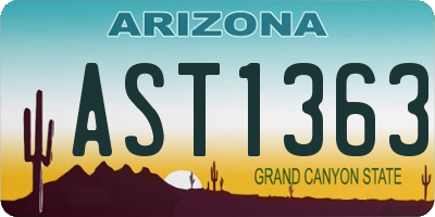 AZ license plate AST1363