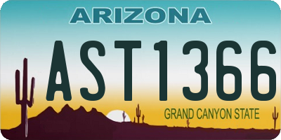 AZ license plate AST1366