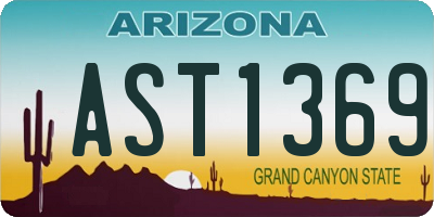 AZ license plate AST1369