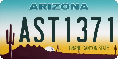 AZ license plate AST1371