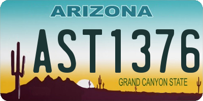 AZ license plate AST1376