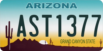 AZ license plate AST1377