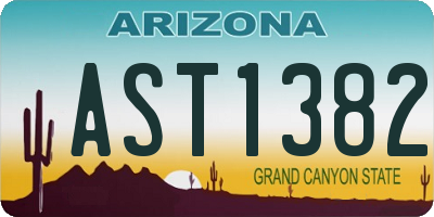 AZ license plate AST1382
