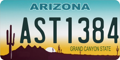 AZ license plate AST1384