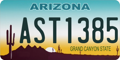 AZ license plate AST1385