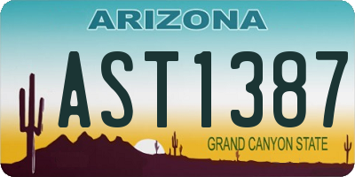 AZ license plate AST1387