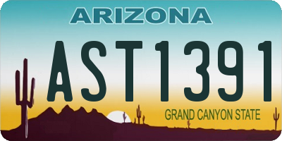AZ license plate AST1391
