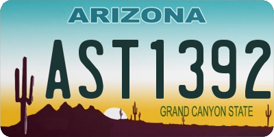 AZ license plate AST1392