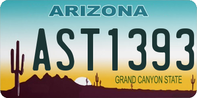 AZ license plate AST1393