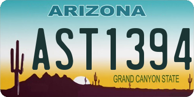 AZ license plate AST1394