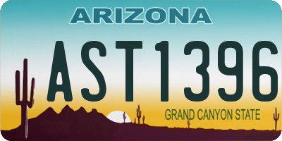 AZ license plate AST1396
