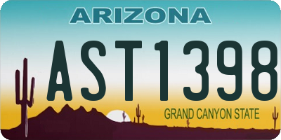 AZ license plate AST1398
