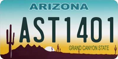 AZ license plate AST1401