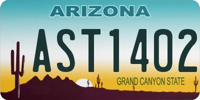 AZ license plate AST1402