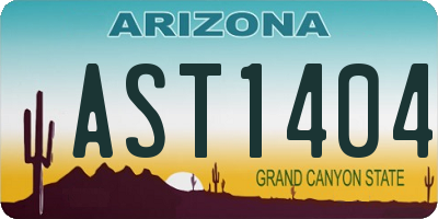 AZ license plate AST1404