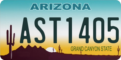 AZ license plate AST1405