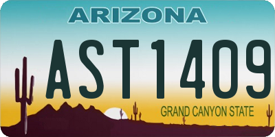 AZ license plate AST1409