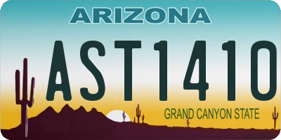 AZ license plate AST1410