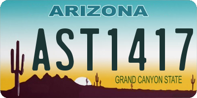 AZ license plate AST1417