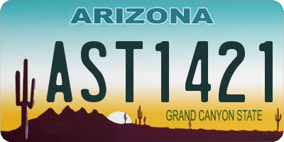 AZ license plate AST1421
