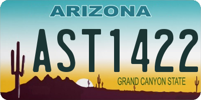AZ license plate AST1422