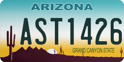 AZ license plate AST1426