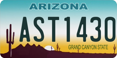 AZ license plate AST1430