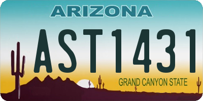 AZ license plate AST1431