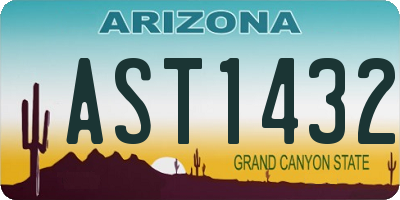 AZ license plate AST1432
