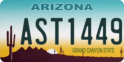 AZ license plate AST1449