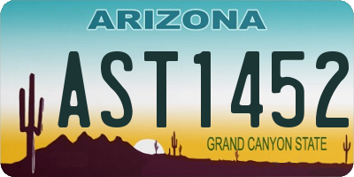 AZ license plate AST1452