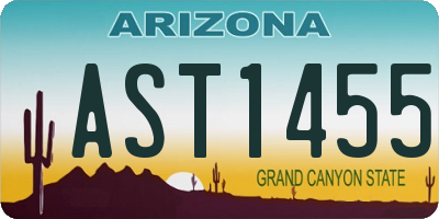 AZ license plate AST1455