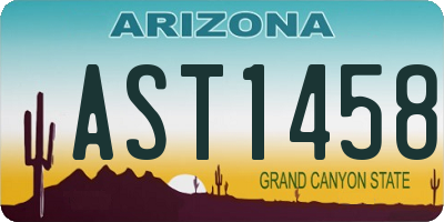 AZ license plate AST1458