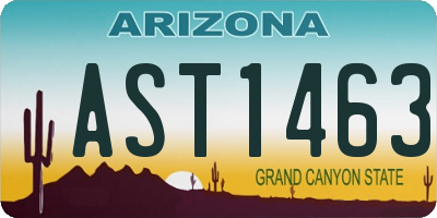 AZ license plate AST1463