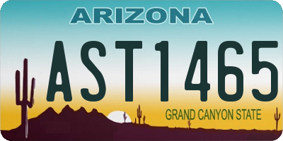 AZ license plate AST1465
