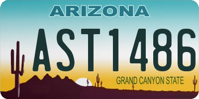 AZ license plate AST1486