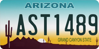 AZ license plate AST1489