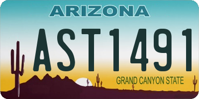 AZ license plate AST1491