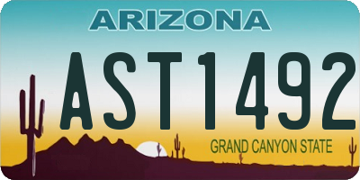 AZ license plate AST1492