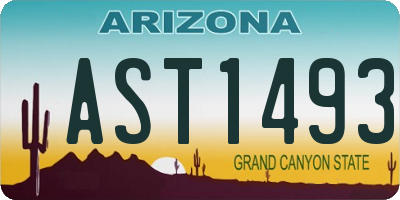 AZ license plate AST1493