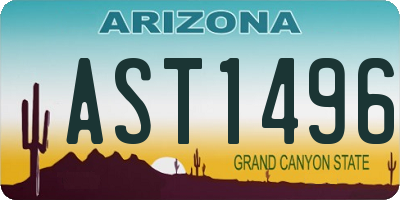 AZ license plate AST1496