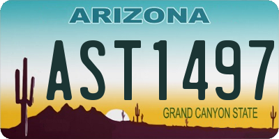 AZ license plate AST1497