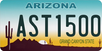 AZ license plate AST1500