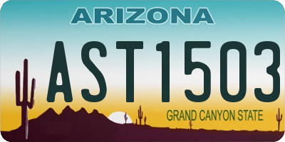 AZ license plate AST1503