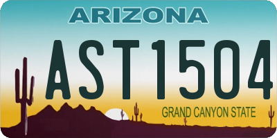 AZ license plate AST1504