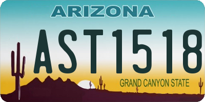 AZ license plate AST1518